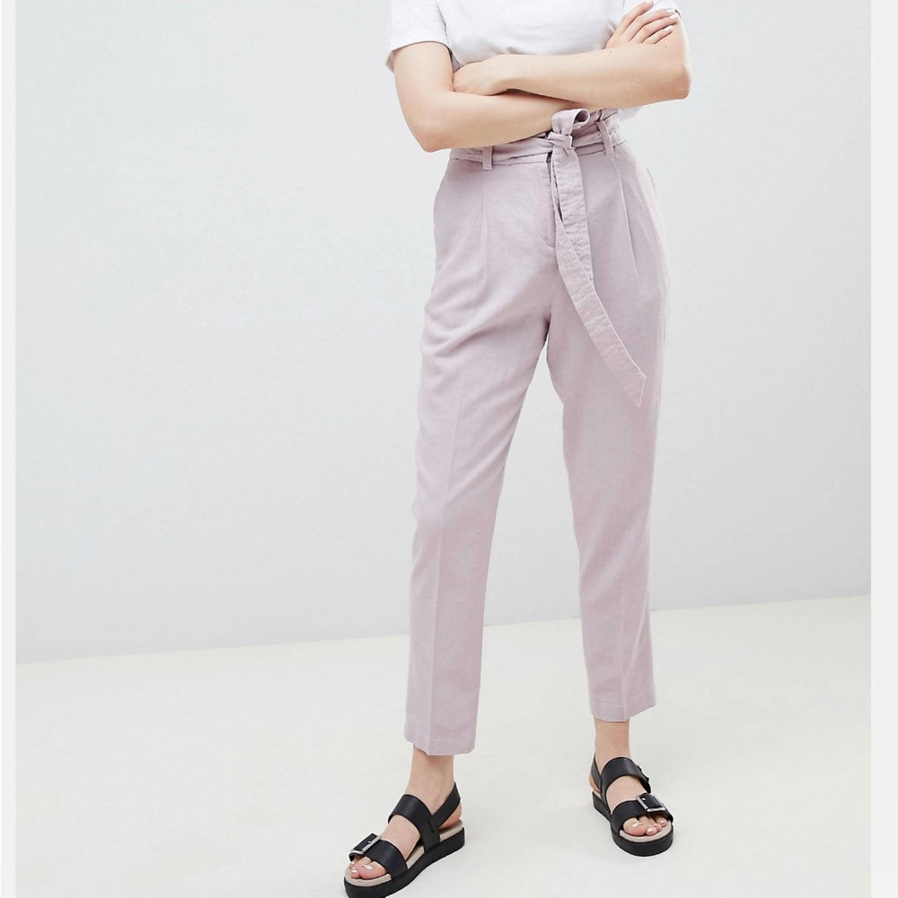 ASOS linen paperbag ankle pants